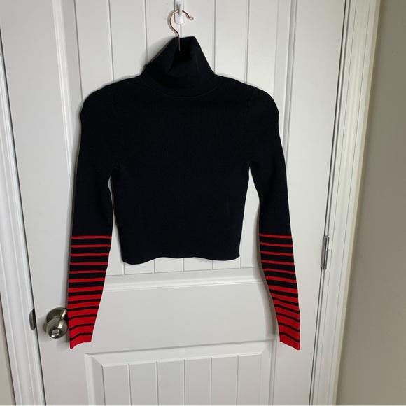 Gigi Hadid x Tommy‎ Hilfiger black turtleneck crop sweater size XS - Picture 2 of 6